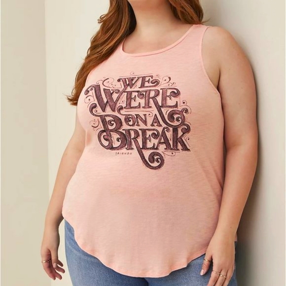 ❤️NWT VINTAGE TORRID FRIENDS ROSS RACHEL TANK CAMI "ON A BREAK" - SIZE 3X - Picture 2 of 10